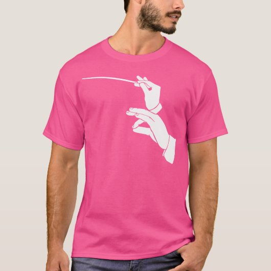 指揮者クロック音楽オーケストラ Tシャツ (正面)