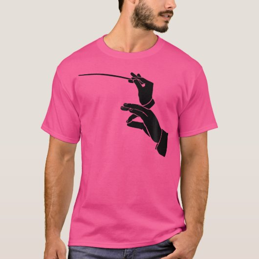 指揮者クロック音楽オーケストラ Tシャツ (正面)