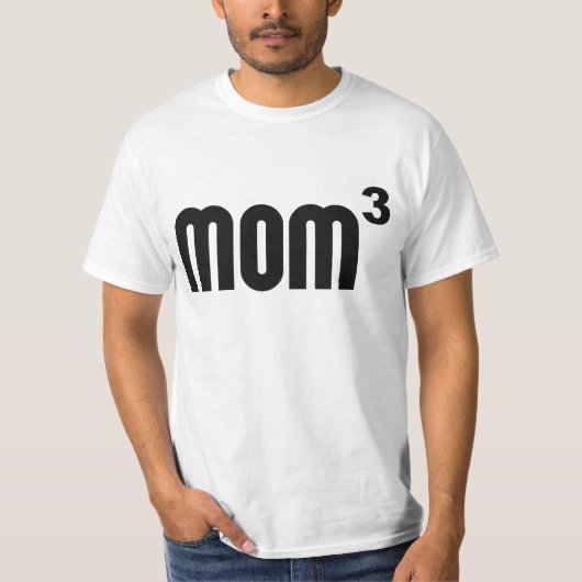 指数関数的に立方体になるMom3お母さん Tシャツ (正面)