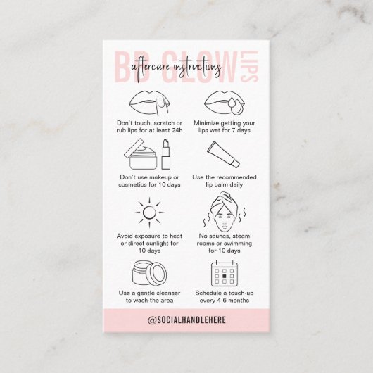 指示の後のBBグロー気にリップピンクサロン 名刺 (正面)