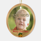 指示を含む2匹の写真のクリスマスオーナメント セラミックオーナメント (左)