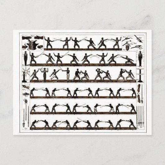 指示を囲うヴィンテージ ポストカード (正面)