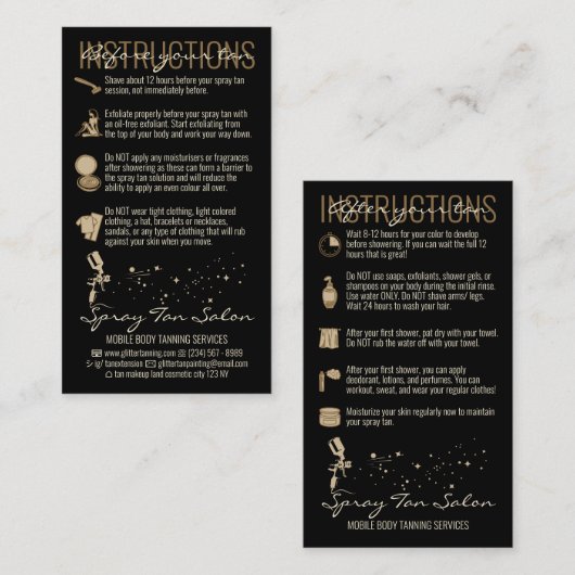 指示スプレー気にタンの前に黒 名刺 (正面/裏面)