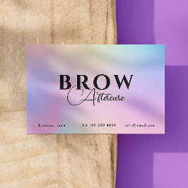 指示後のピンク色ホログラフィ気にーの虹色 名刺