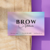 指示後のピンク色ホログラフィ気にーの虹色 名刺