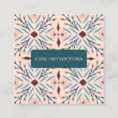 指示気にエレガントフローラタイル幾何 スクエア名刺 (裏面)