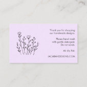 指示気にシッエレガントク野花ラベンダー 名刺 (裏面)