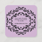 指示気にシックエレガントバラフレームフローラ スクエア名刺 (裏面)