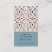 指示気にフローラタイルエレガントピンク 名刺 (裏面)