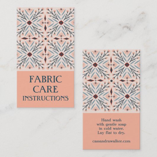 指示気にフローラタイルエレガントピンク 名刺 (正面/裏面)