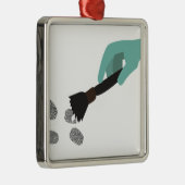 指紋のブラシ メタルオーナメント (右)