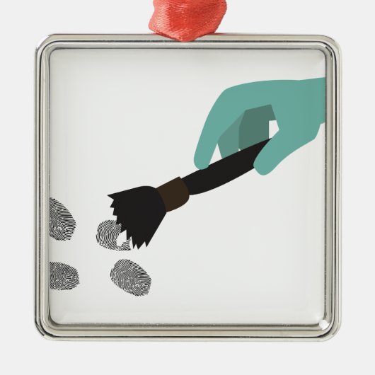 指紋のブラシ メタルオーナメント (正面)