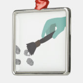 指紋のブラシ メタルオーナメント (左)