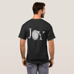 指紋の喜びの黒のTシャツ Tシャツ