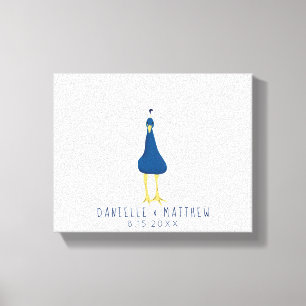 指紋の拇印の孔雀の尾結婚の キャンバスプリント