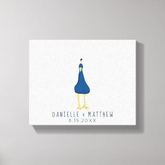 指紋の拇印の孔雀の尾結婚の キャンバスプリント (正面)