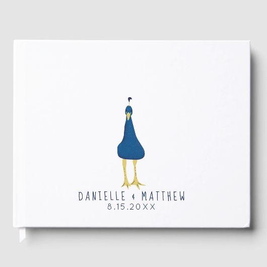 指紋の拇印の孔雀の尾結婚の ゲストブック (正面)