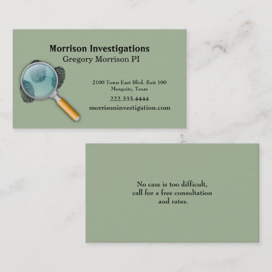 指紋の私用調査の名刺 名刺 (正面/裏面)
