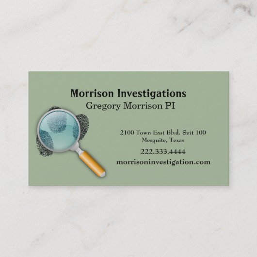 指紋の私用調査の名刺 名刺 (正面)