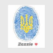 指紋の背景のウクライナの紋章 シール (シート)