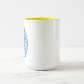 指紋の背景のウクライナの紋章 マグカップ (中央)