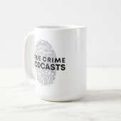 指紋を使用したTrue Crime Podcast コーヒーマグカップ (正面左)