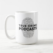 指紋を使用したTrue Crime Podcast コーヒーマグカップ (左)