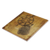 指紋を持つ旧式なコンパス面図 タイル (側面)