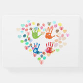 指紋カラフルツリーとハートの追加 ゲストブック (裏面)