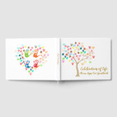 指紋カラフルツリーとハートの追加 ゲストブック (全面)