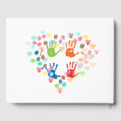 指紋カラフルツリーとハートの追加 ゲストブック (裏面)