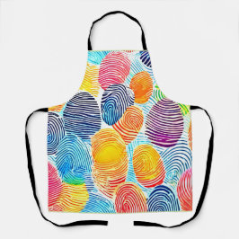 指紋カラフルパターン エプロン