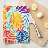 指紋カラフルパターン キッチンタオル (四つ折り)