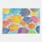 指紋カラフルパターン キッチンタオル (横)