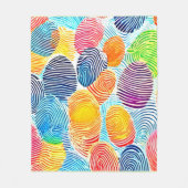 指紋カラフルパターン フリースブランケット (正面)