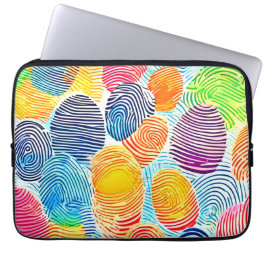 指紋カラフルパターン ラップトップスリーブ
