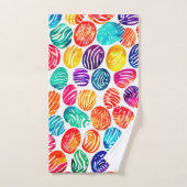 指紋カラフル芸術 バスタオルセット (ハンドタオル)