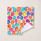 指紋カラフル芸術 バスタオルセット (ウォッシュタオル)