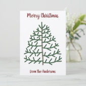 指紋クリスマスツリー ファミリー ホリデー カード (スタンド正面)