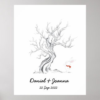 指紋ゲストブック ツリー 手形ツリー 2022 ポスター