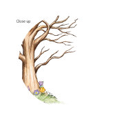 指紋ツリーゲストブック(ハートなし) ポスター