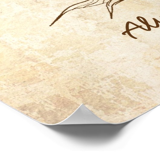 指紋ツリー結婚の緑(ヴィンテージ) ポスター (角)