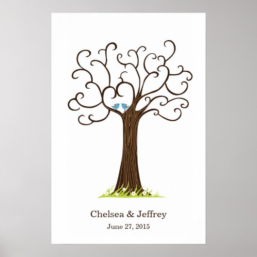 指紋ツリー（異色ダークブラウン）ポスター ポスター (正面)