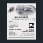 指紋デザイン私立探偵事務所 チラシ<br><div class="desc">指紋デザイン、名刺店による私立探偵チラシ。</div>