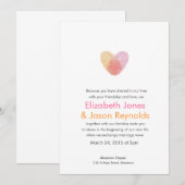 指紋ハートの結婚式招待状 招待状 (正面/裏面)