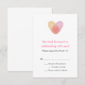 指紋ハート返信カード 出欠カード (正面/裏面)