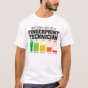 指紋技術者のバッテリ持続時間 Tシャツ