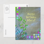 指紋抽象芸術ハッピーデイ！ ポストカード (正面/裏面)