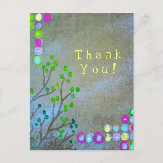 指紋抽象芸術 – ありがとう！ ポストカード (正面)