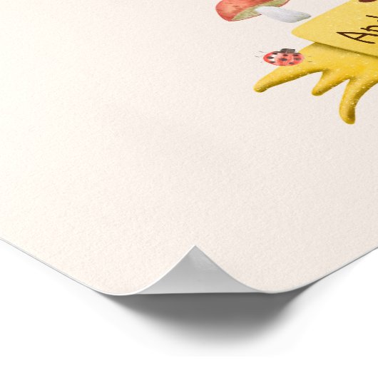 指紋樹の赤ちゃんシャワー森林動物 ポスター (角)